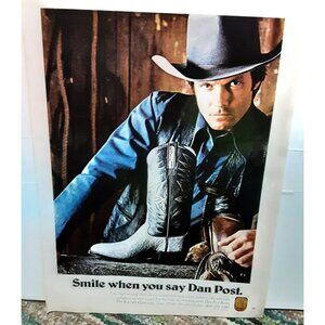 1980 Dan Post Leather Boots Clarksville Tennessee Original Vintage print ad 80s
